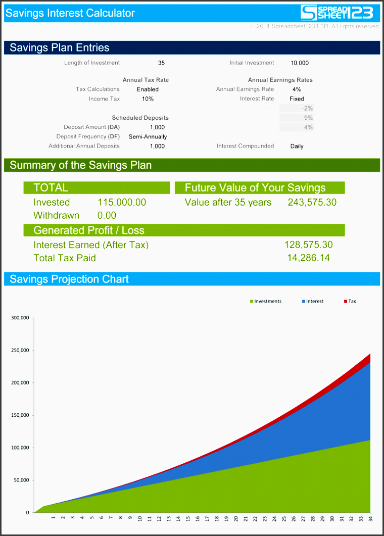 savings interest calculator