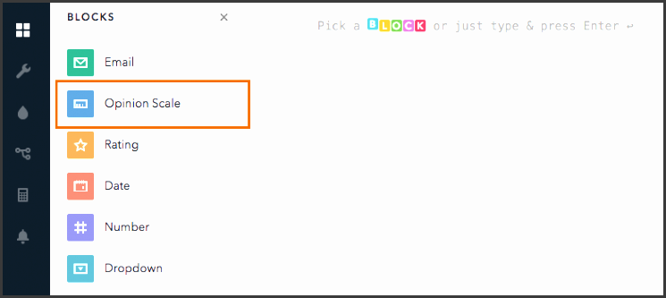 screenshot showing how to create an opinion scale question