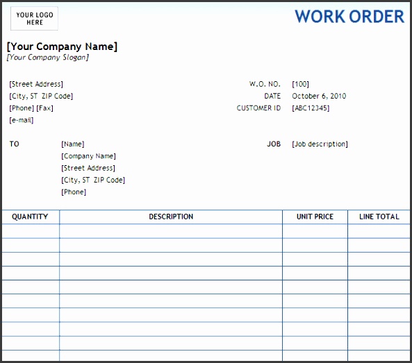 use this work order form template to track your work order progress add the work order contact information and line item details in this sample work order