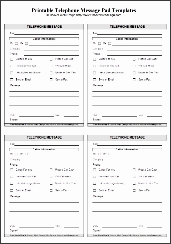 printable phone message template