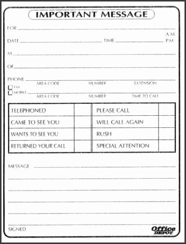 phone message template 4214