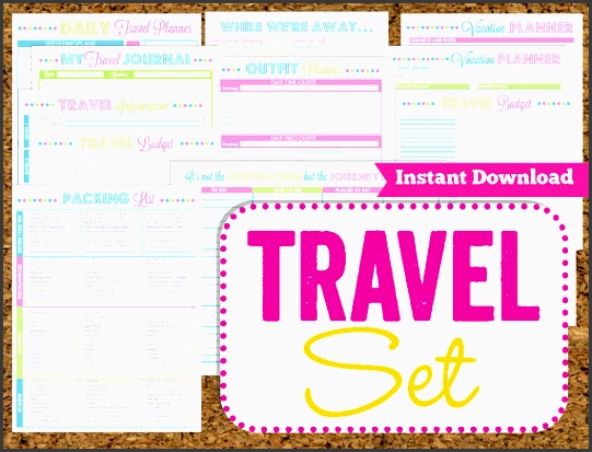 instant travel printables vacation planner 14 pdf printable sheets