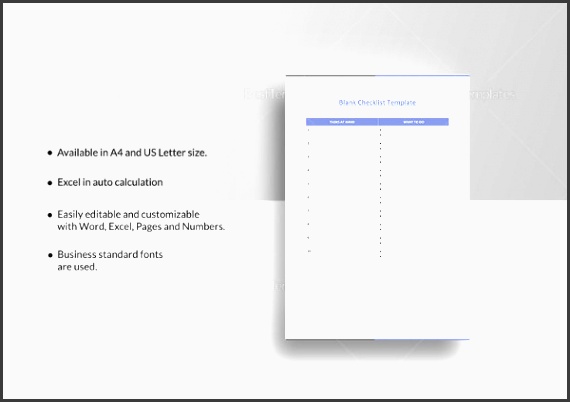 blank checklist template