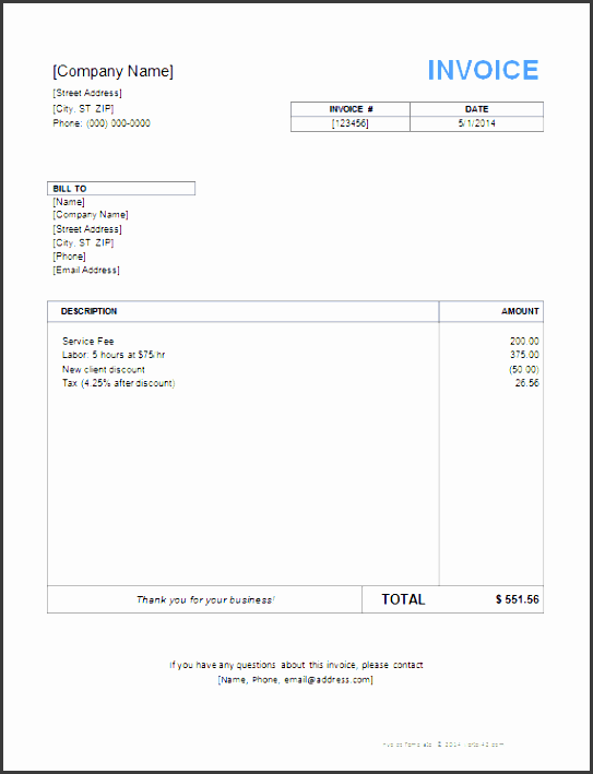 invoice template for word