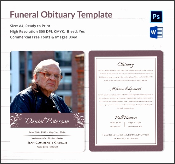 best funeral obituary template