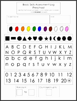 preschool skill assessment form flashcards shapes