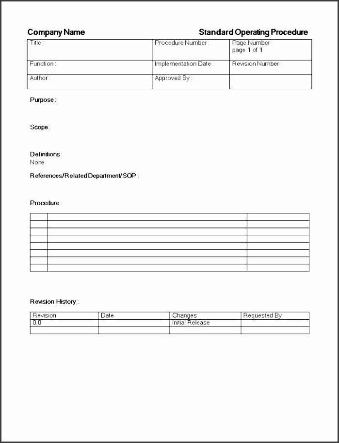 standard operating procedure template this free printable standard operating procedure template if you are