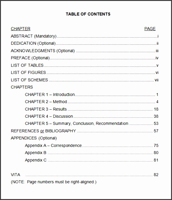 table of contents 22 free word pdf documents free fglf3 table of contents template word 2010