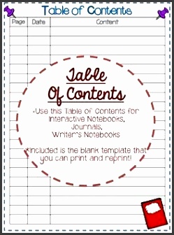 best 25 table of contents template ideas on pinterest math seDuh creative table of contents template to use with interactive notebooks journals writer s workshop