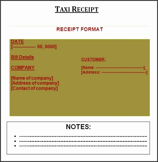 taxi receipt pdf