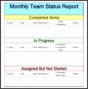 colorful monthly team status report template design a part of under business templates