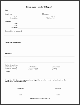 employee incident report form business form template