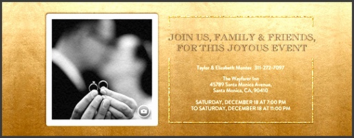 festive gold metallic invitation