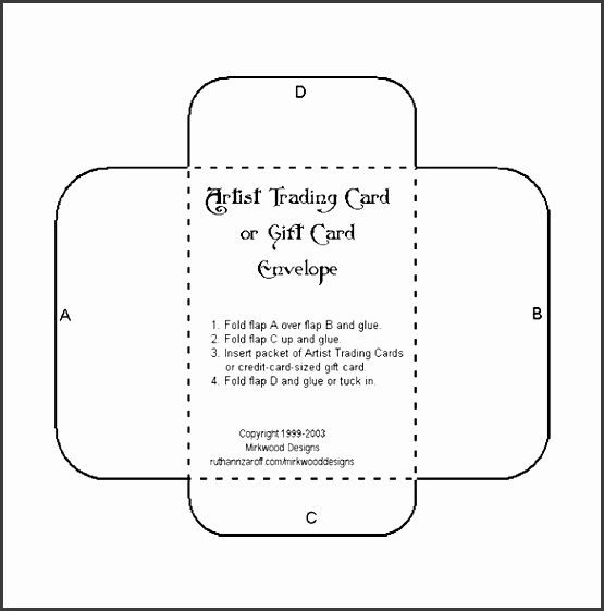 credit card sized t card envelope free