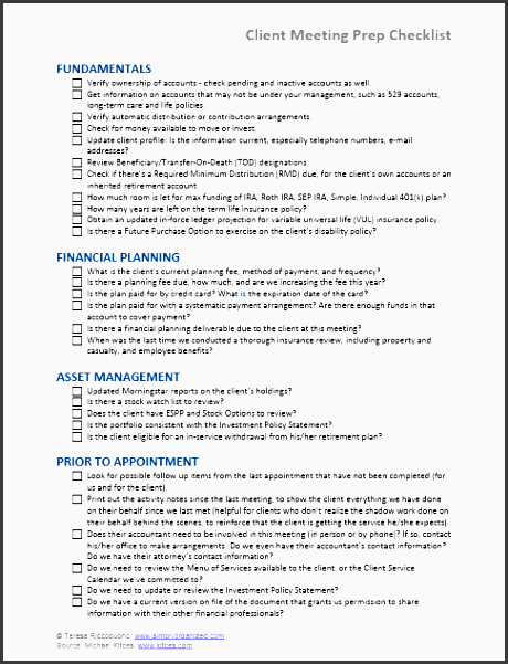 client meeting prep checklist graphic