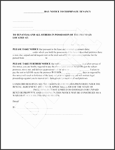 sample eviction notice form template