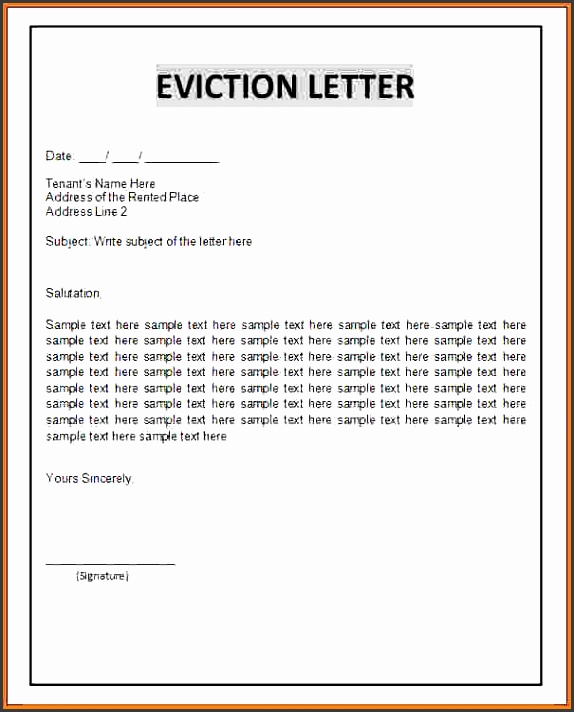 a eviction notice letter eviction letter template
