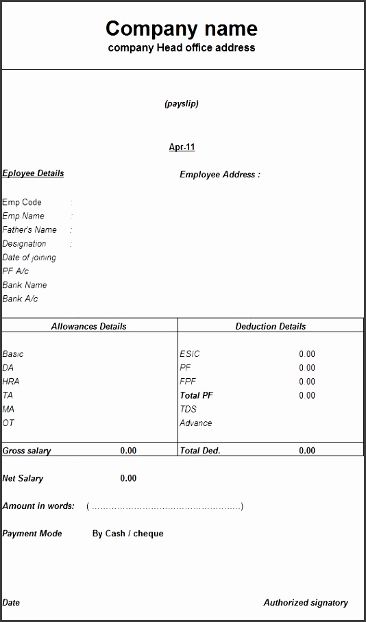how to create a payslip templates using microsoft excel