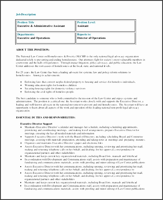 executive assistant job description template 8 free