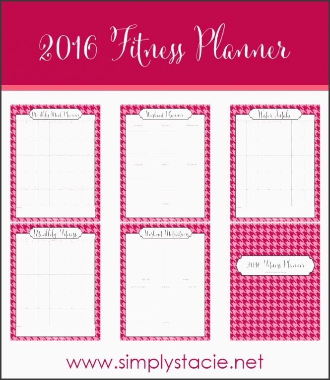 free 2016 fitness planner printables simply stacie