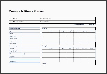 exercise and fitness planner template at and fitness planner microsoft templates pinterest planner template