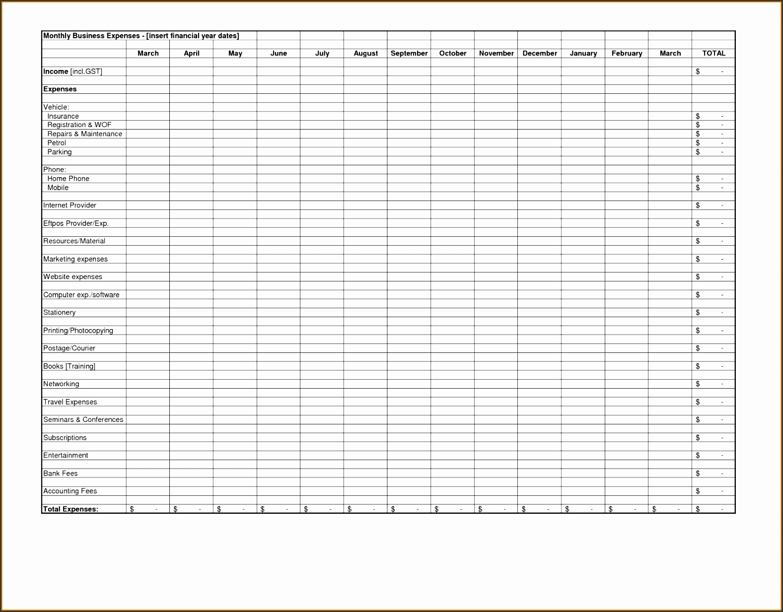 in e and expenditure template for small business in e expense worksheet excel daily in e and expense excel