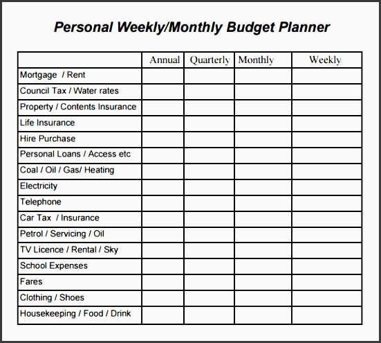 bud planner template