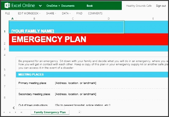 family emergency plan template plan template