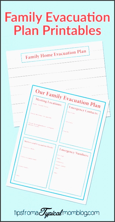 family emergency evacuation plan blue