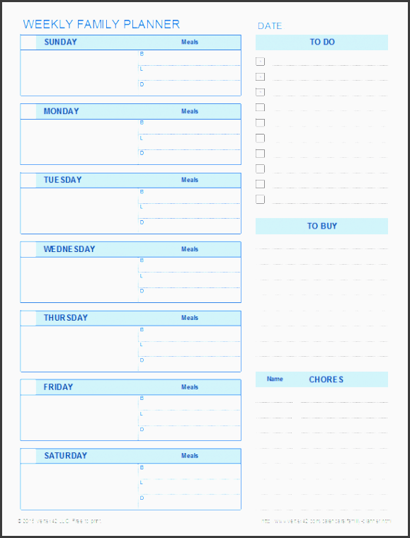 printable family planner templates for excel family planning templates