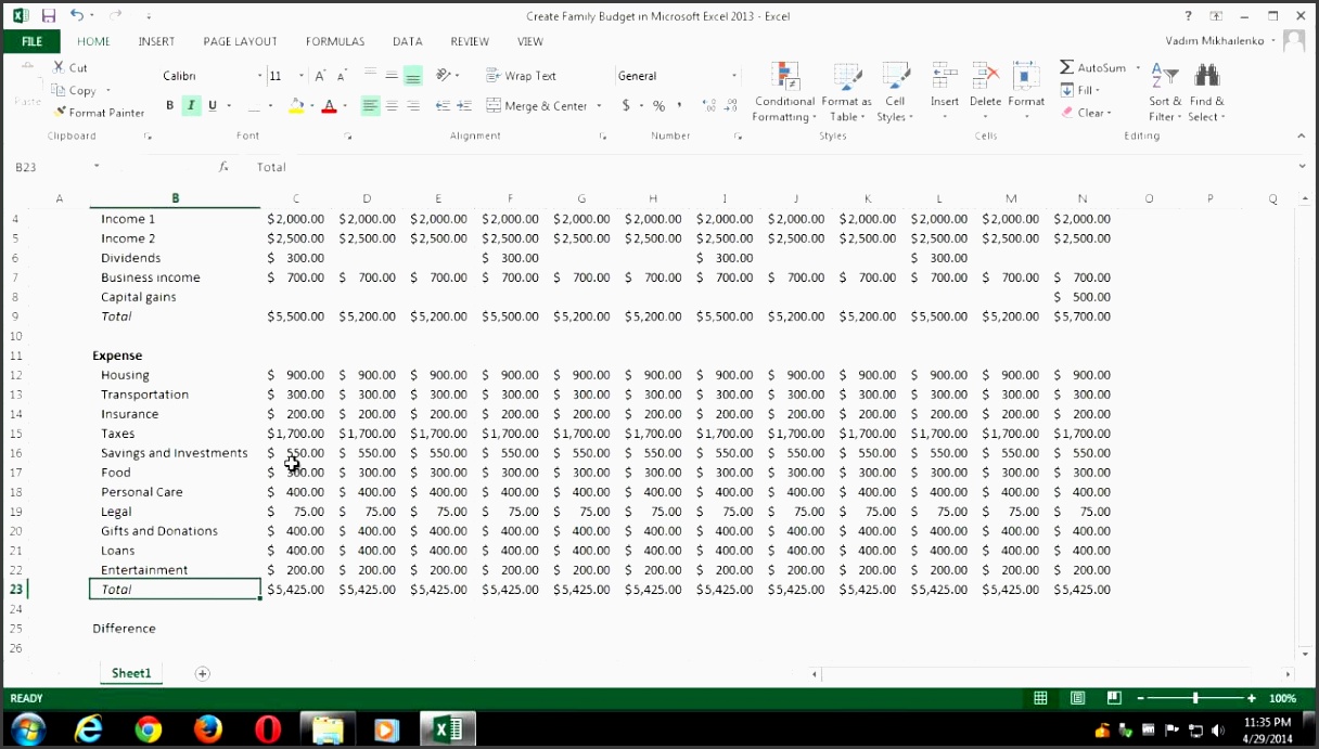 tutorial how to create family bud using microsoft excel 2013 youtube