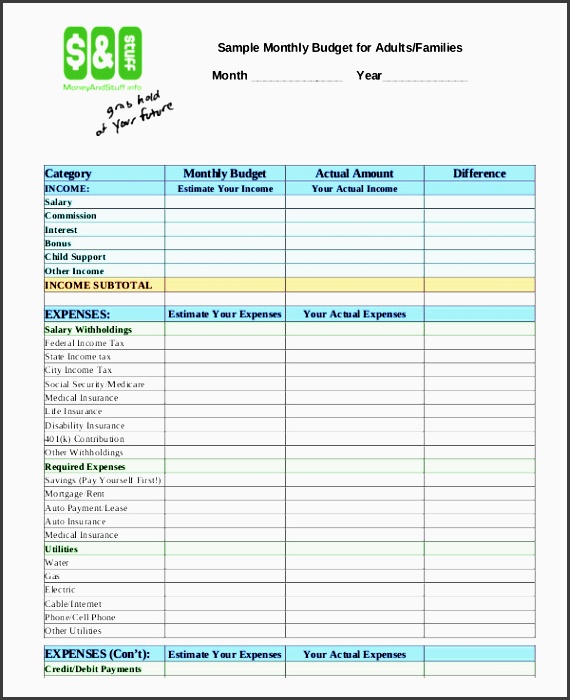 4+ Family Monthly Budget Planner Easy to Use 