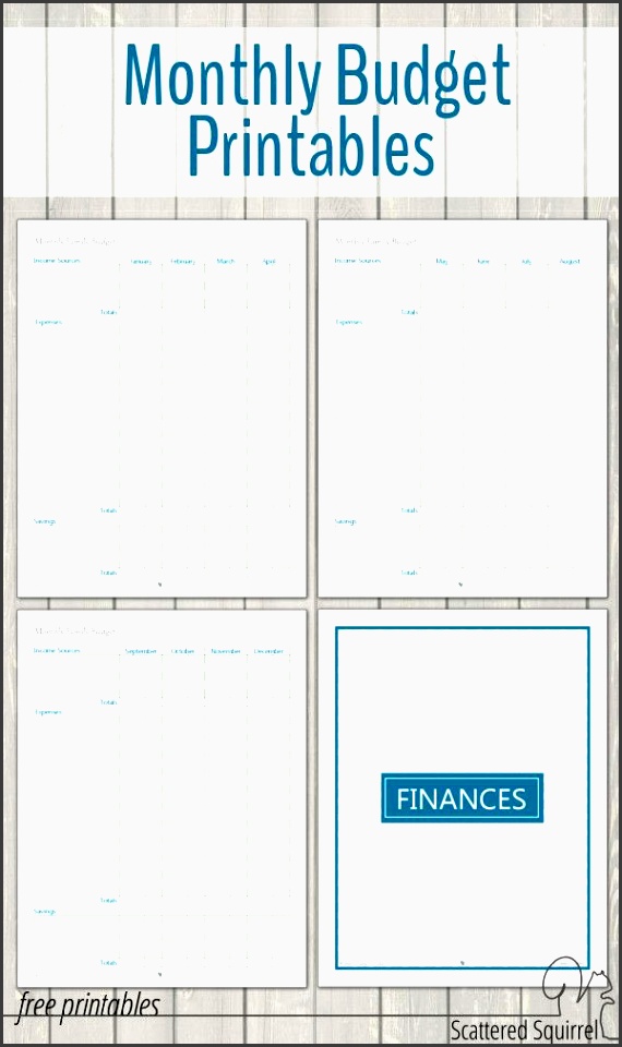monthly family bud printables