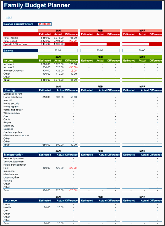family bud planner screenshot