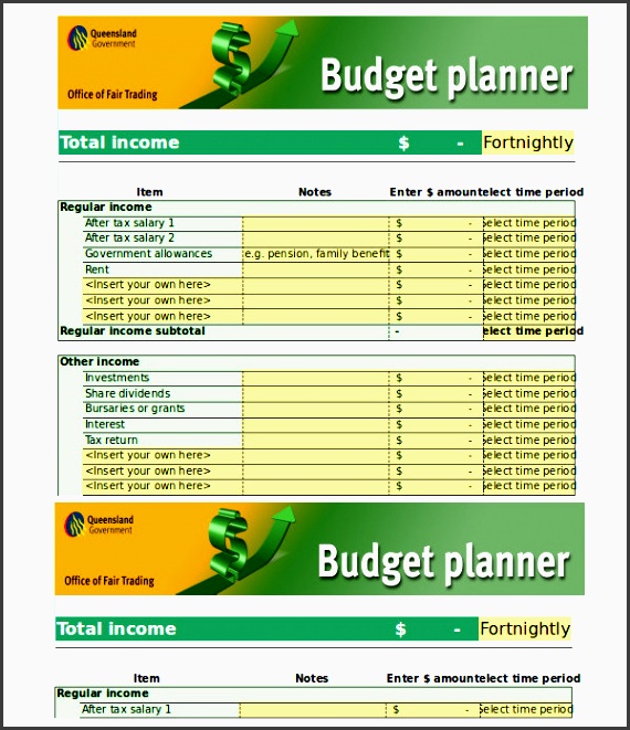 monthly trading bud planner template
