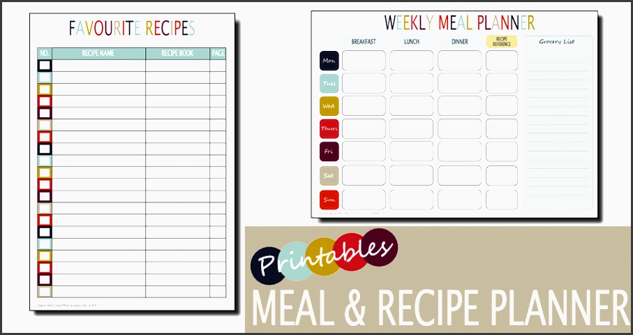 weekly meal planner recipe planner