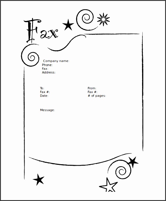 stars blank fax cover sheet microsoft word format
