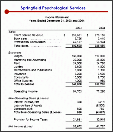 financial statement template 222