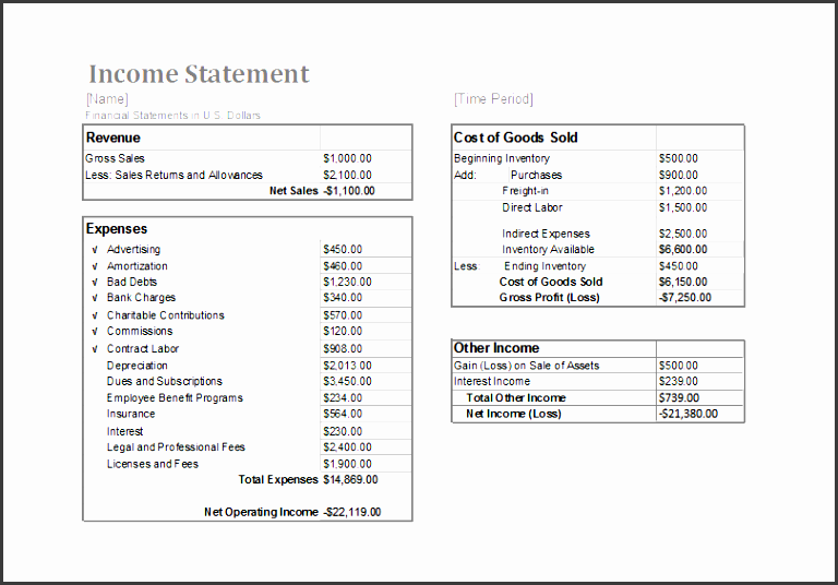 in e statement template