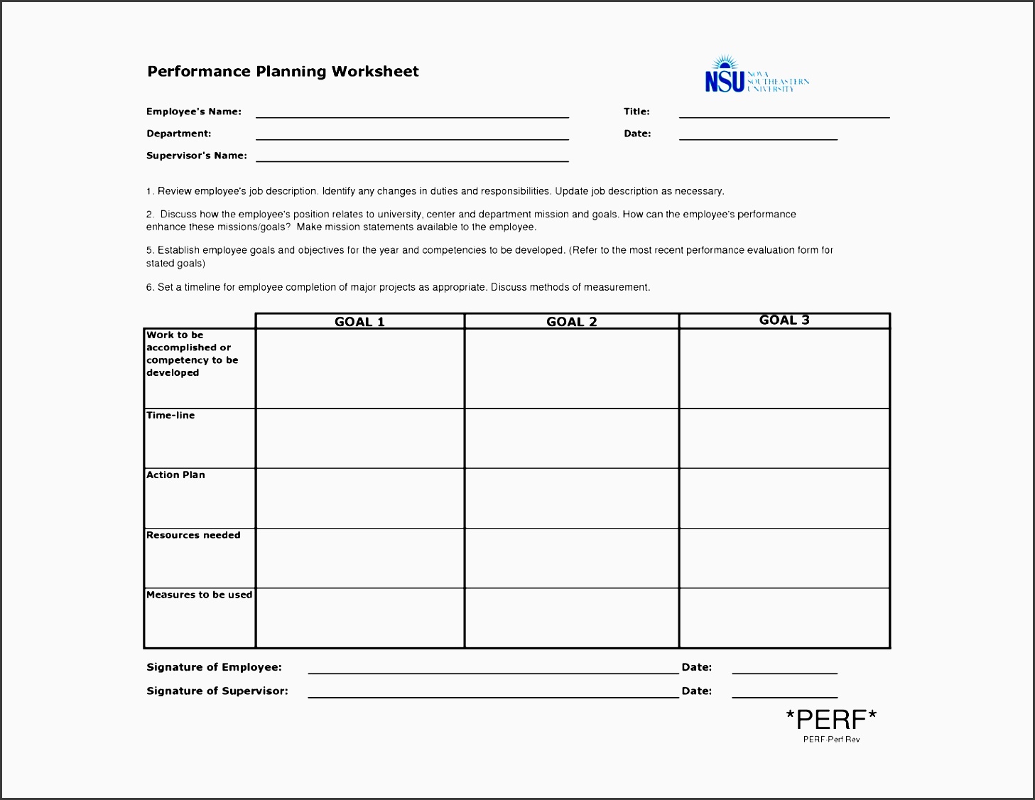 template for performance improvement plan document receipt