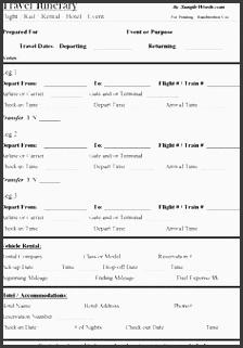 free printable travel itinerary template sample document