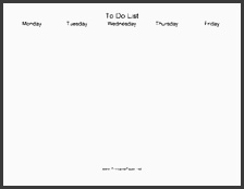 record what you need to do each day of the work week using this printable to