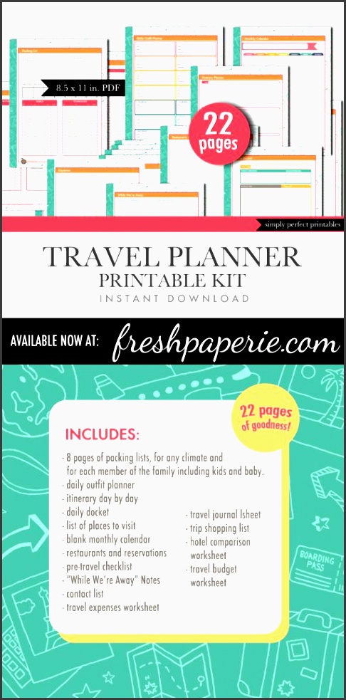 printable travel planner vacation planning sheets instant visit me at freshpaperie