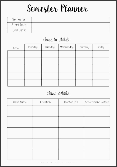 free printables school schedule