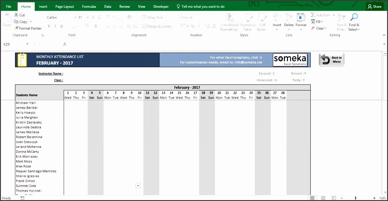 attendance sheet printable excel template free wtskk attendance sheet printable excel template template screenshot image 4 someka