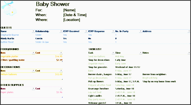 baby shower planner