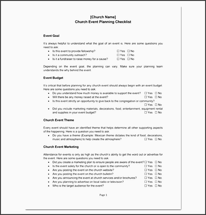 church event planning checklist 1
