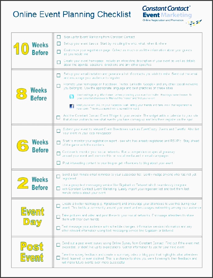 online event planning checklist