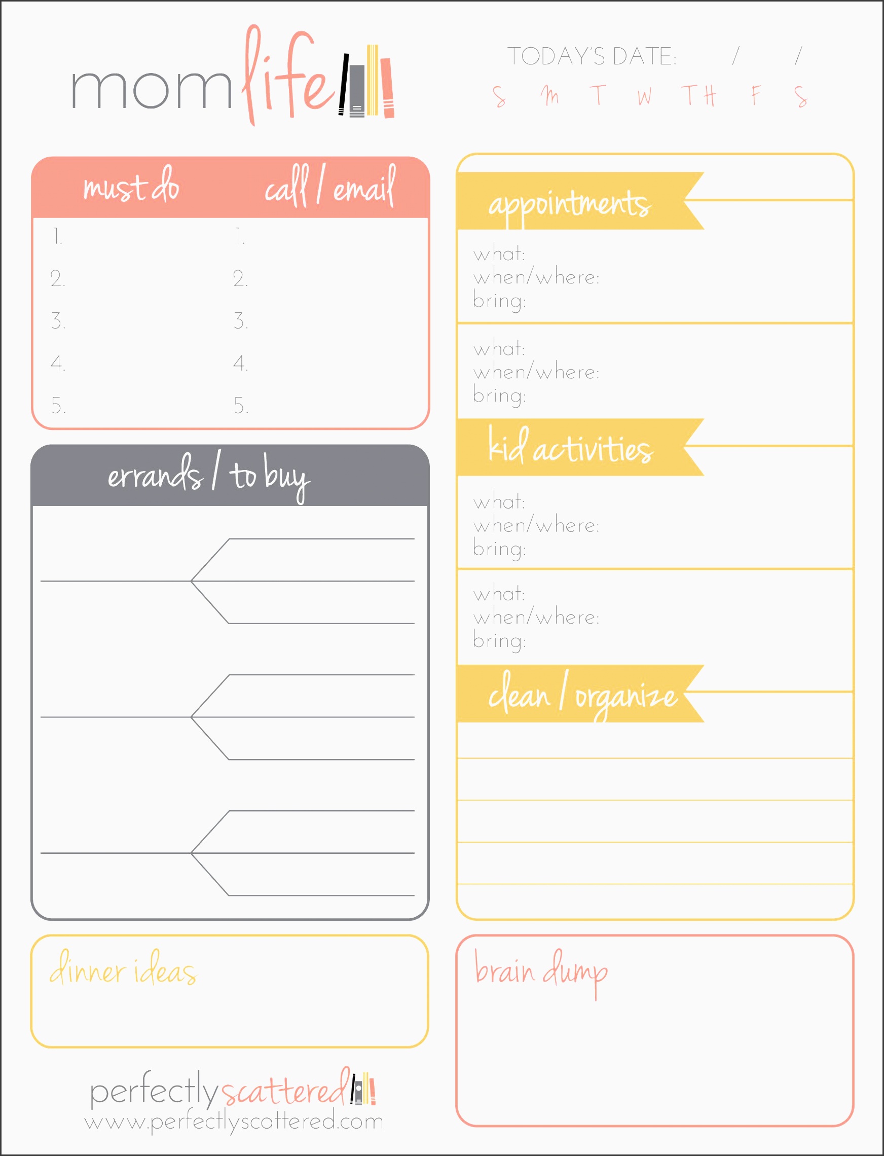 free printable daily planner for moms