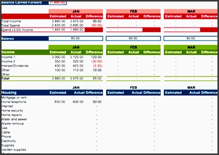 excel bud planner template